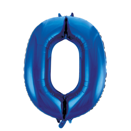 Folie Ballon Cijfer 0 Blauw XL 86cm leeg van WeFiesta koop je bij Partywinkel