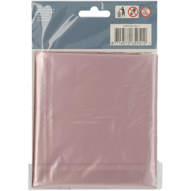 Folie Ballon Cijfer 1 Pastel Roze XL 86cm leeg van Folat koop je bij Partywinkel