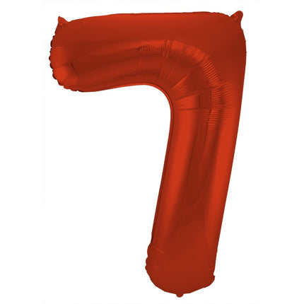 Folie Ballon Cijfer 7 Mat Rood XL 86cm leeg van Folat koop je bij Partywinkel