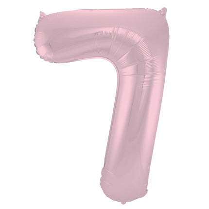 Folie Ballon Cijfer 7 Pastel Roze XL 86cm leeg van Folat koop je bij Partywinkel