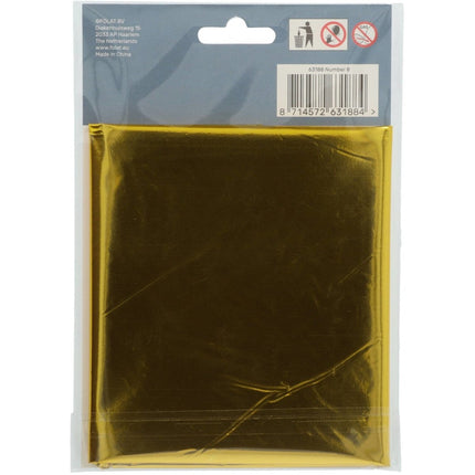 Folie Ballon Cijfer 8 Goud Metallic XL 86cm leeg van Folat koop je bij Partywinkel