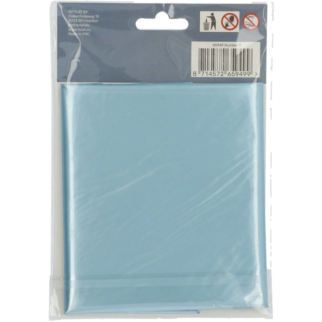 Folie Ballon Cijfer 9 Pastel Blauw XL 86cm leeg van Folat koop je bij Partywinkel