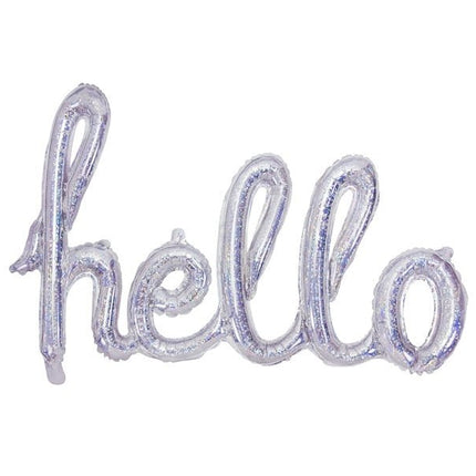 Folie Ballon Hello Holografisch 72cm van Partydeco koop je bij Partywinkel