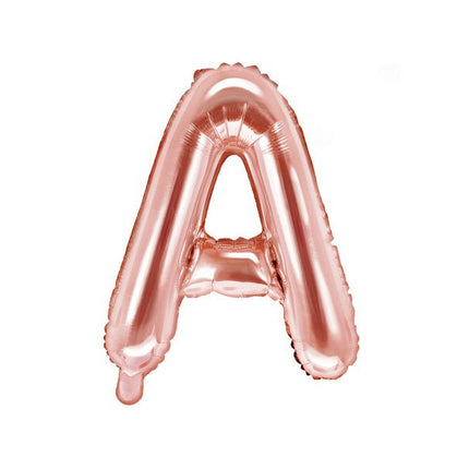 Folie Ballon Letter A Rose Goud Leeg 35cm van Partydeco koop je bij Partywinkel