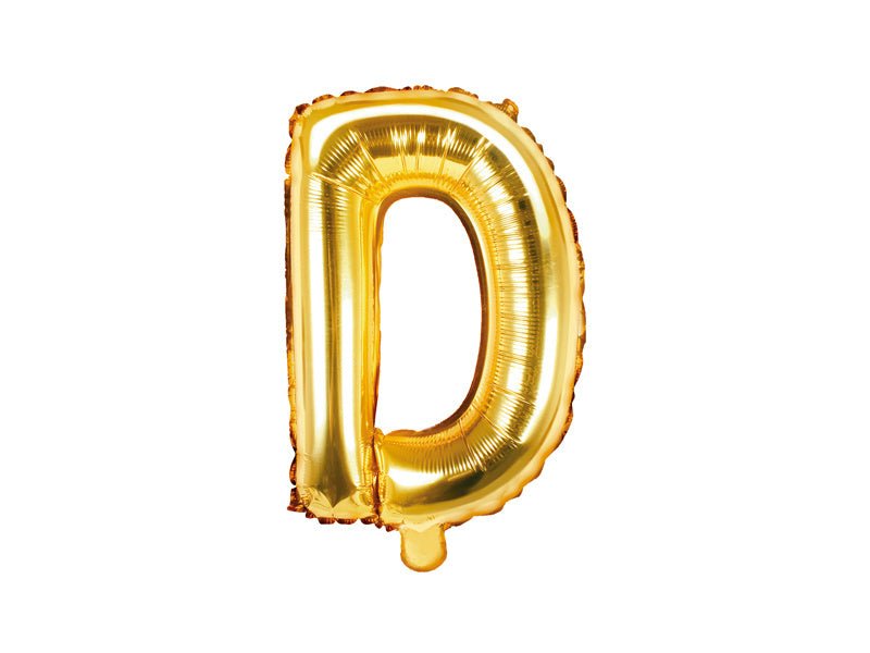 Folie Ballon Letter D Goud Leeg 35cm van Partydeco koop je bij Partywinkel