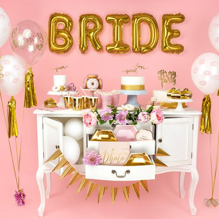 Folie Ballon Letter E Goud Leeg 35cm van Partydeco koop je bij Partywinkel