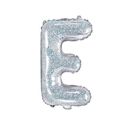 Folie Ballon Letter E Holografisch Leeg 35cm van Partydeco koop je bij Partywinkel