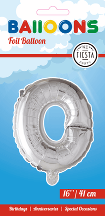 Folie Ballon Letter O Zilver 41cm met Rietje van WeFiesta koop je bij Partywinkel
