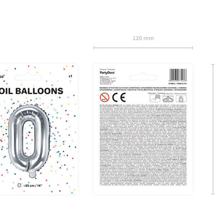 Folie Ballon Letter O Zilver Leeg 35cm van Partydeco koop je bij Partywinkel