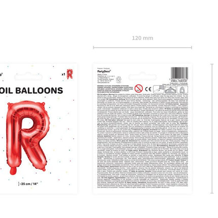 Folie Ballon Letter R Rood Leeg 35cm van Partydeco koop je bij Partywinkel