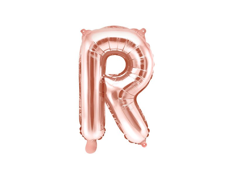 Folie Ballon Letter R Rose Goud Leeg 35cm van Partydeco koop je bij Partywinkel
