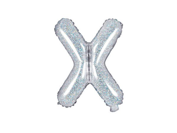 Folie Ballon Letter X Holografisch Leeg 35cm van Partydeco koop je bij Partywinkel