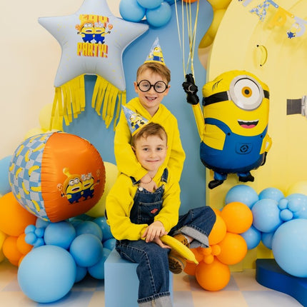 Folie Ballon Minions Geel Blauw 72cm Leeg van Partydeco koop je bij Partywinkel