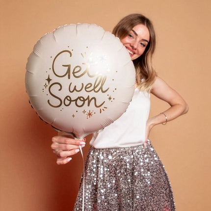 Folie ballon rond ‘'Beterschap’', 35x35 cm, mix Leeg van Partydeco koop je bij Partywinkel