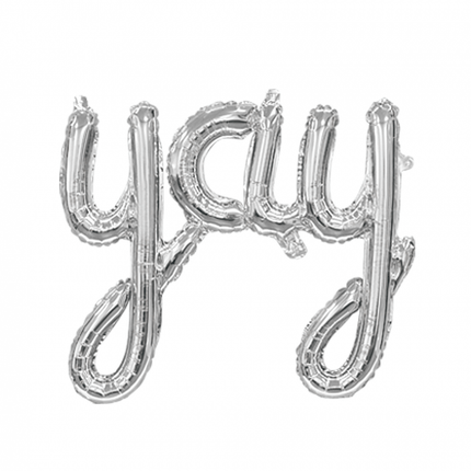 Folie Ballon Yay Zilver 1,19m leeg van WeFiesta koop je bij Partywinkel