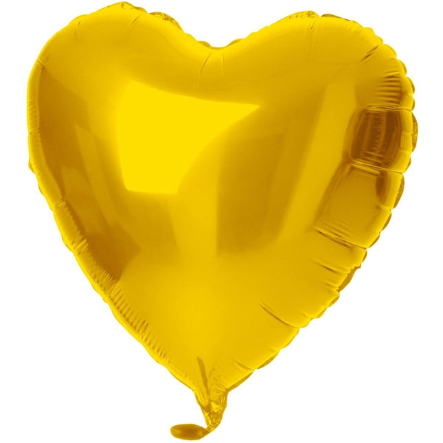 Folieballon Hartvormig Goudkleurig - 45 cm van Folat koop je bij Partywinkel