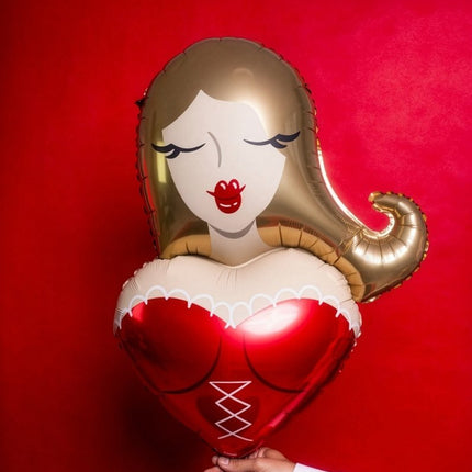 Folieballon Meisje, 57x74,5 cm, mix van Partydeco koop je bij Partywinkel