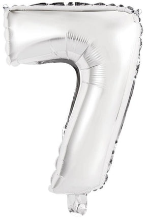 Folieballon – Mini Cijfer 7 – Zilver – 35 x 24 cm van Riethmueller koop je bij Partywinkel