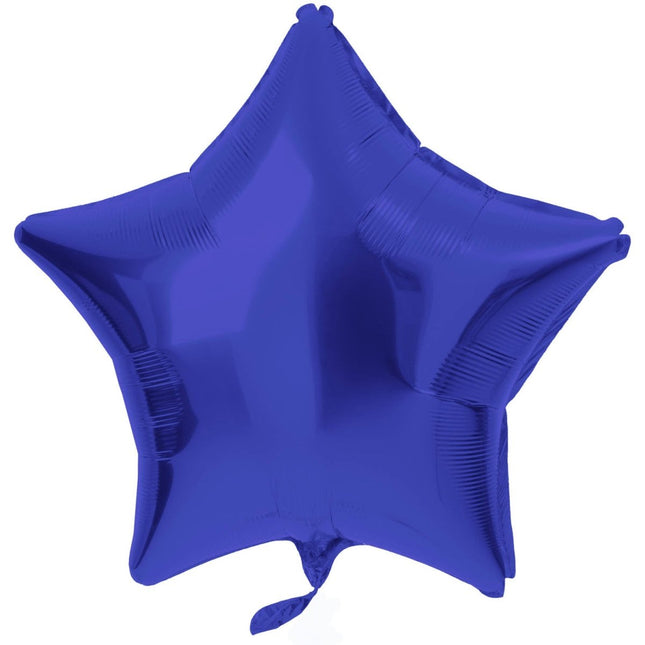 Folieballon Stervormig Blauw Metallic Mat - 45 cm van Folat koop je bij Partywinkel