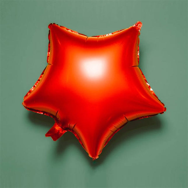 Folieballon Stervormig Rood Metallic Mat - 45 cm van Folat koop je bij Partywinkel