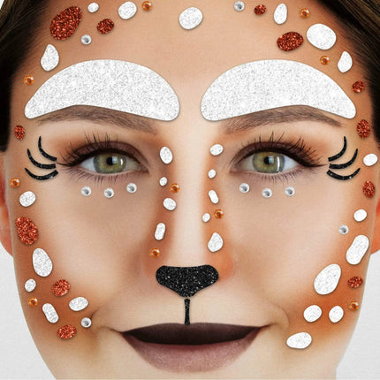 Bruine Nep Tattoos Gezicht Glitter Hert