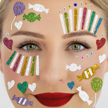 Regenboog Gezicht Stickers Clown