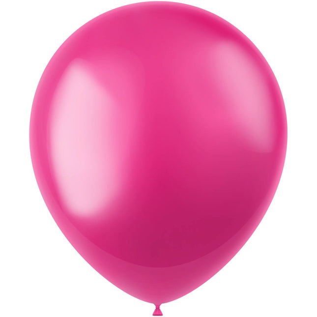 Fuchsia Ballonnen Metallic Fuchsia Pink 33cm 10st van Folat koop je bij Partywinkel