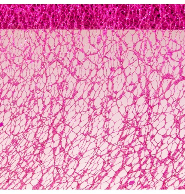 FUCHSIA GLITTERED TABLE RIBBON 10CM X 5M van CHAKS koop je bij Partywinkel