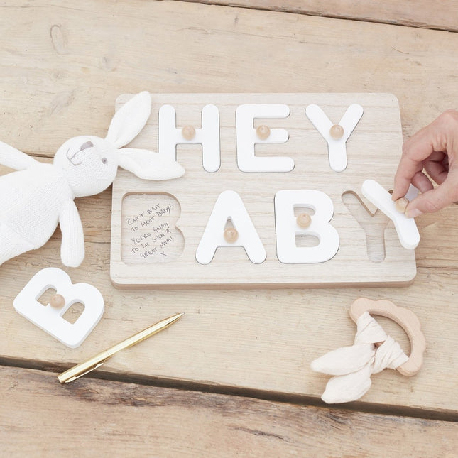 Gastenboek Hey Baby Puzzel 12,2cm van Ginger Ray koop je bij Partywinkel