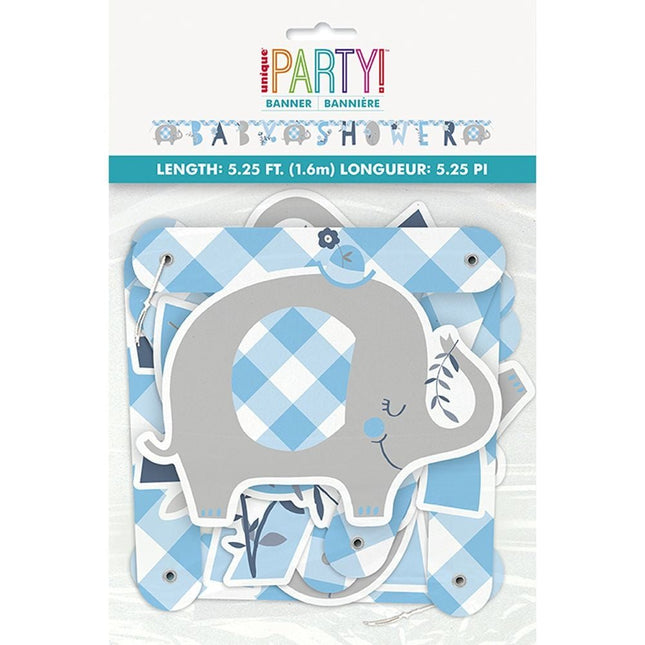 Geboorte Letterslinger Baby Shower Blauw 1,65m van Unique koop je bij Partywinkel