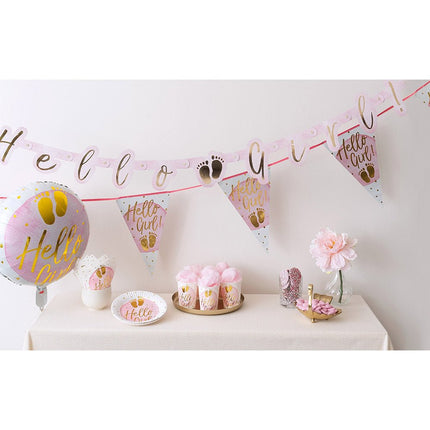 Geboorte Letterslinger Hello Girl! 1,43m van Boland koop je bij Partywinkel