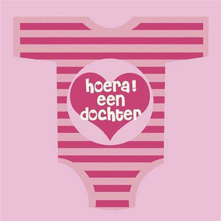 Geboorte Servetten Dochter 33cm 18st van Haza Witbaard koop je bij Partywinkel