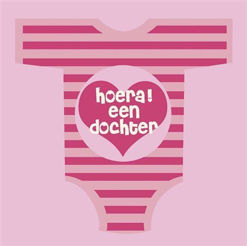 Geboorte Servetten Dochter 33cm 18st van Haza Witbaard koop je bij Partywinkel
