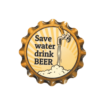 Geel Witte Onderzetters Save Water 11cm van Paper Dreams koop je bij Partywinkel