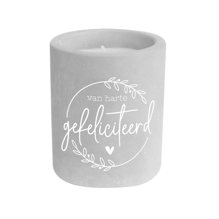 Gefeliciteerd Cement Kaars Grijs 8cm van Paper Dreams koop je bij Partywinkel