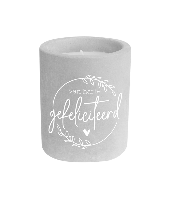 Gefeliciteerd Cement Kaars Grijs 8cm van Paper Dreams koop je bij Partywinkel