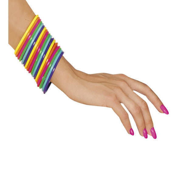 Gekleurde Armband 18 delig van Widmann koop je bij Partywinkel