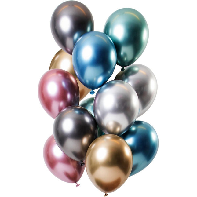 Gekleurde Ballonnen Chroom 33cm 10st van Folat koop je bij Partywinkel