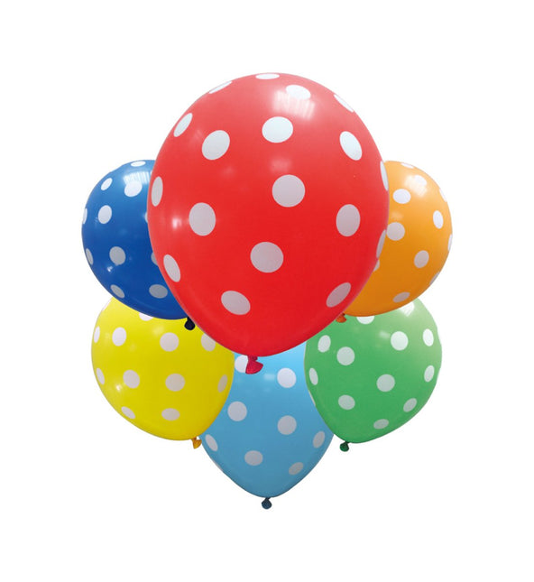 Gekleurde Ballonnen Dots Leeg 6st van Procos koop je bij Partywinkel