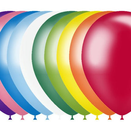 Gekleurde Ballonnen Metallic 25cm 50st van Balloonia koop je bij Partywinkel