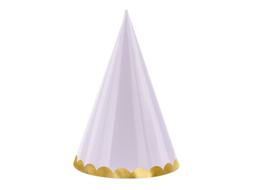 Gekleurde Feesthoedjes Pastel 16cm 6st van Partydeco koop je bij Partywinkel