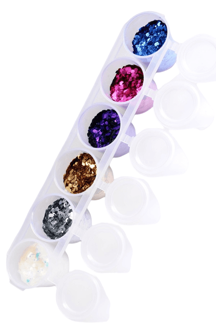 Gekleurde Glitters Glamour Chuncky Mix 6st van Superstar koop je bij Partywinkel