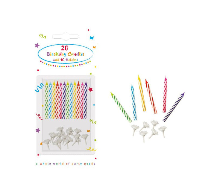 Gekleurde Kaarsen Met Houders 30 delig van Procos koop je bij Partywinkel