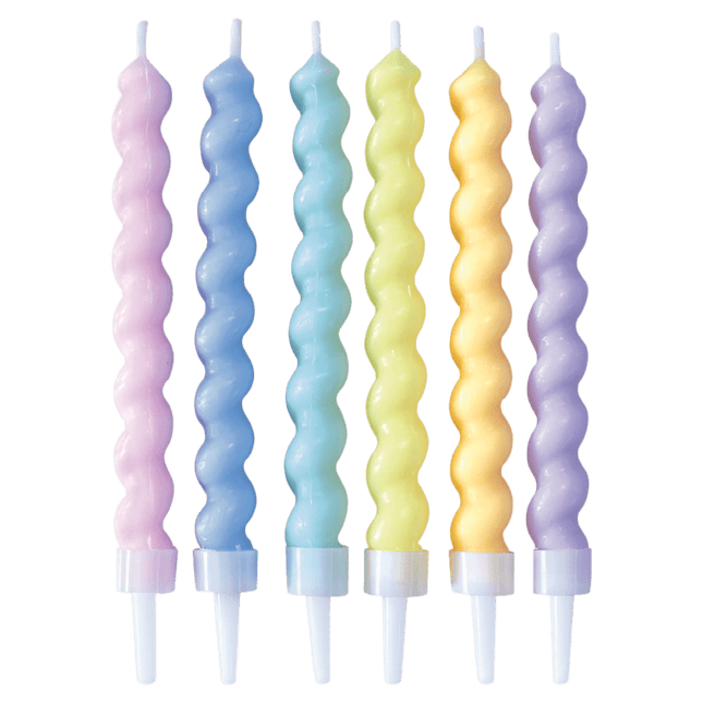 Gekleurde Kaarsen Twisted Pastel van Procos koop je bij Partywinkel