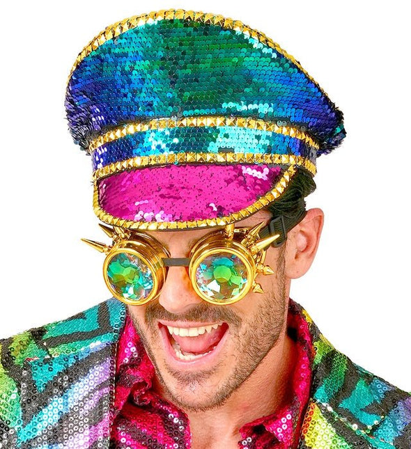 Gekleurde Pet Pailletten Met Bril van Widmann koop je bij Partywinkel