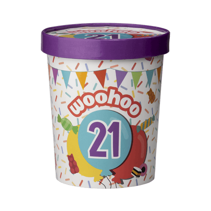 Gekleurde Snoepbakje 21 Jaar 12cm van Paper Dreams koop je bij Partywinkel