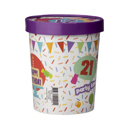 Gekleurde Snoepbakje 21 Jaar 12cm van Paper Dreams koop je bij Partywinkel