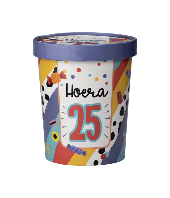 Gekleurde Snoepbakje 25 Jaar 12cm van Paper Dreams koop je bij Partywinkel