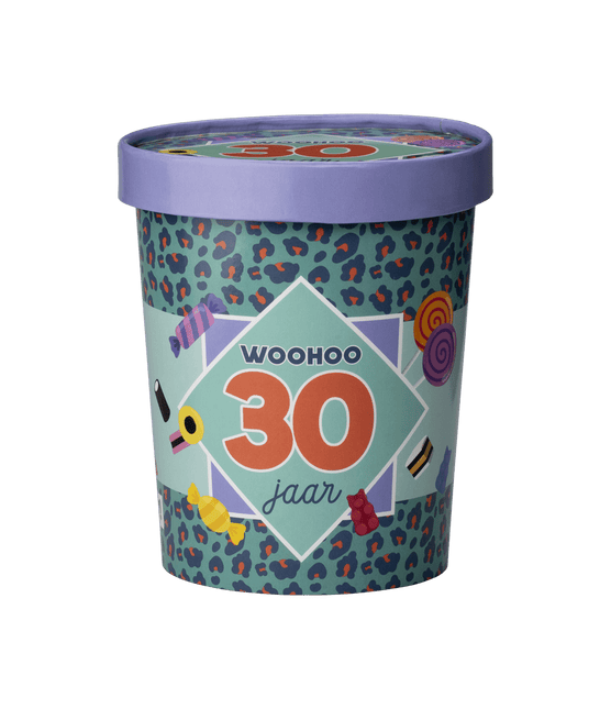 Gekleurde Snoepbakje 30 Jaar 12cm van Paper Dreams koop je bij Partywinkel