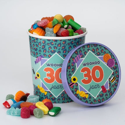 Gekleurde Snoepbakje 30 Jaar 12cm van Paper Dreams koop je bij Partywinkel